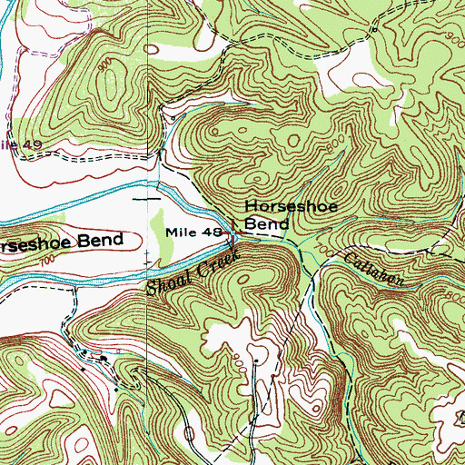 Topographic Map of Horseshoe Bend, TN