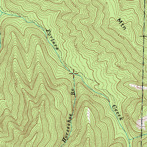 Topographic Map of Horseshoe Branch, TN