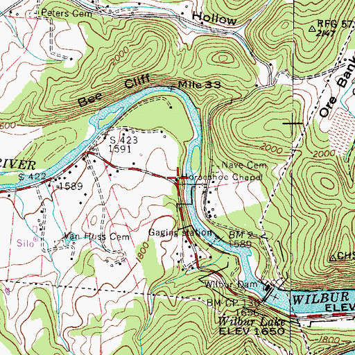 Topographic Map of Horseshoe Chapel, TN