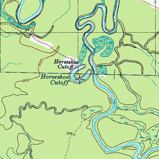 Topographic Map of Horseshoe Cutoff, TN