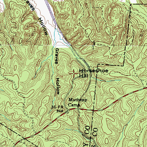 Topographic Map of Horseshoe Hill, TN