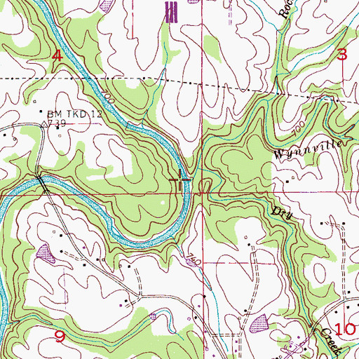 Topographic Map of Whippoorwill Creek, AL