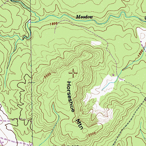 Topographic Map of Horseshoe Mountain, TN