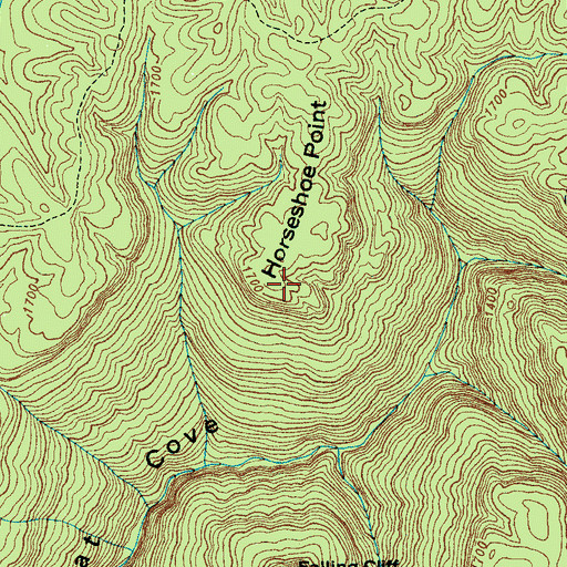 Topographic Map of Horseshoe Point, TN