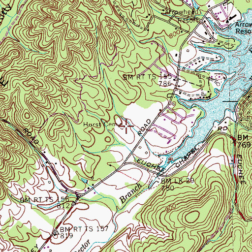 Topographic Map of Horst Cemetery, TN