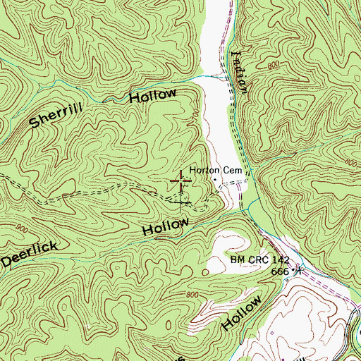 Topographic Map of Horton Cemetery, TN
