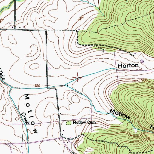 Topographic Map of Horton Hollow, TN