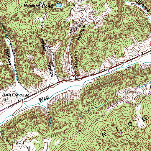 Topographic Map of Horton Hollow, TN