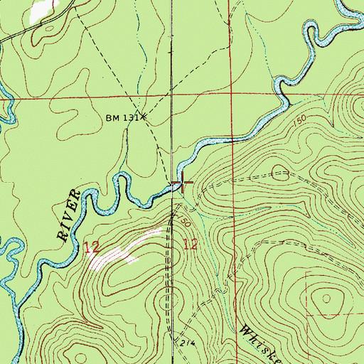 Topographic Map of Whiskey Branch, AL
