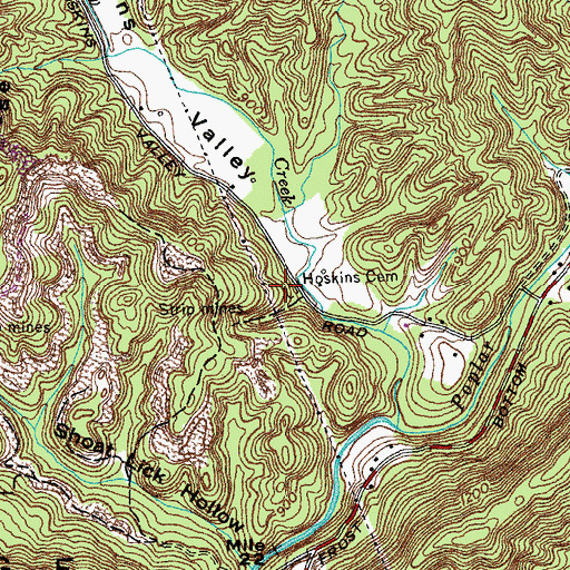 Topographic Map of Hoskins Cemetery, TN