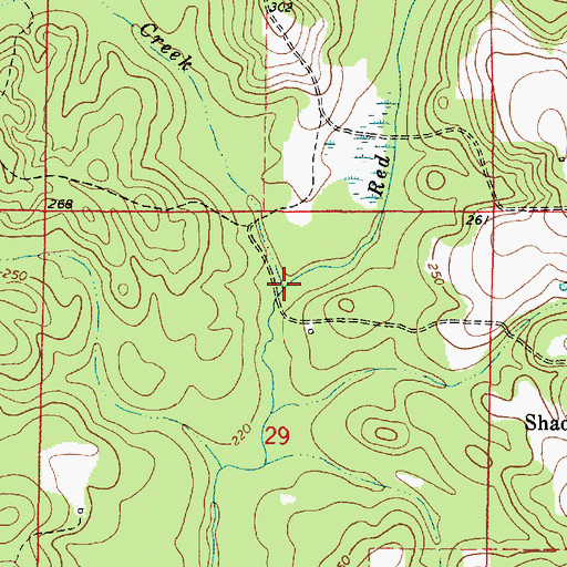 Topographic Map of Whiskey Creek, AL
