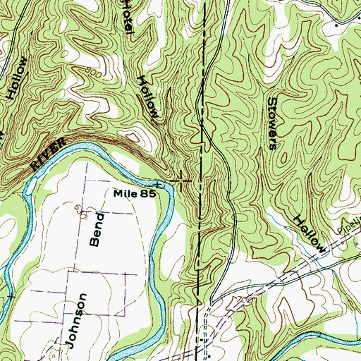 Topographic Map of Hotel Hollow, TN
