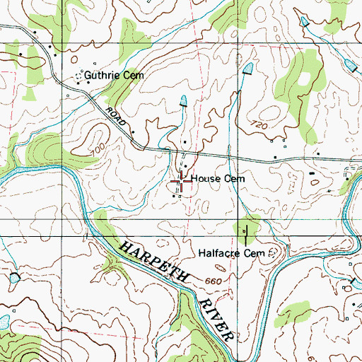 Topographic Map of House Cemetery, TN