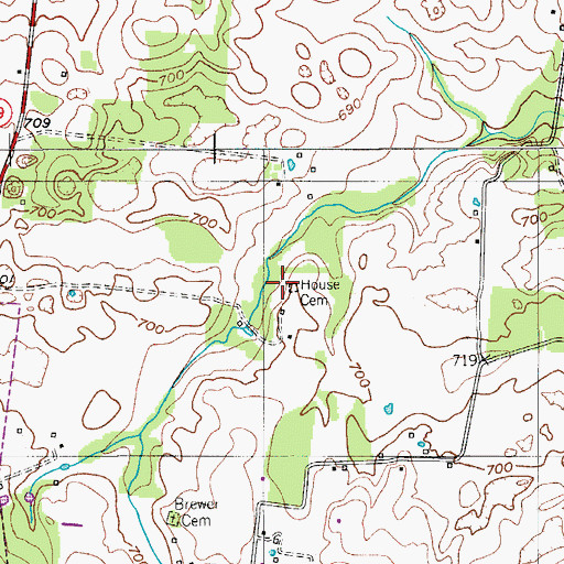 Topographic Map of House Cemetery, TN