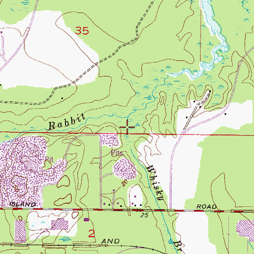 Topographic Map of Whisky Branch, AL