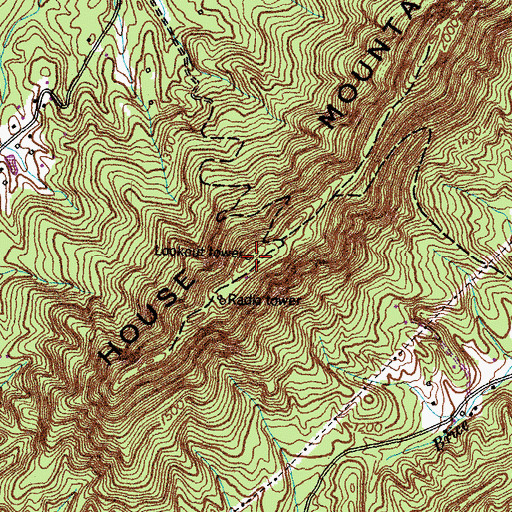 Topographic Map of House Mountain, TN