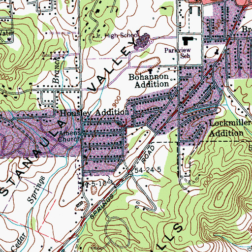 Topographic Map of Housley Addition, TN