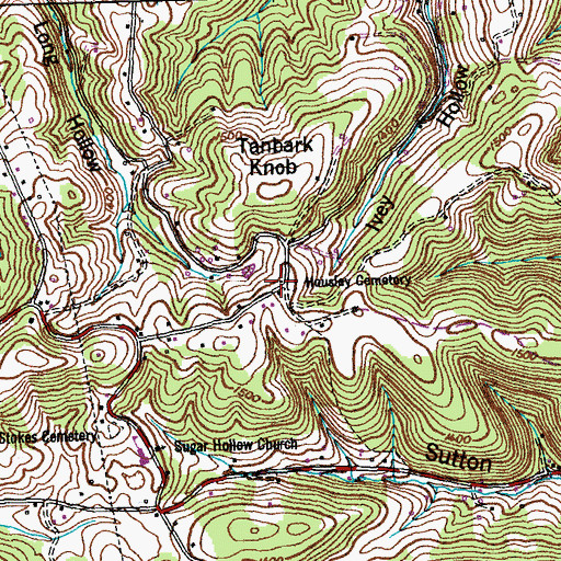 Topographic Map of Housley Cemetery, TN