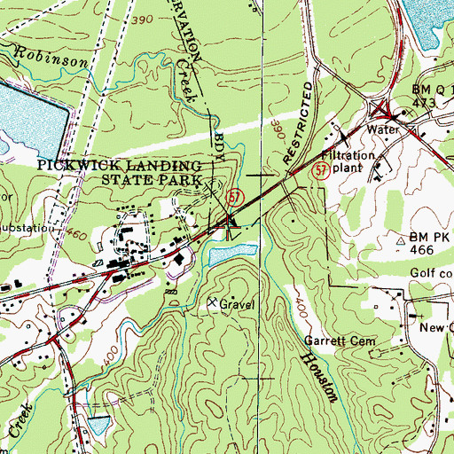 Topographic Map of Houston Branch, TN