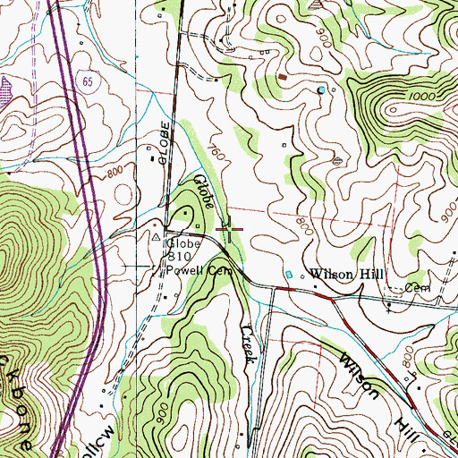 Topographic Map of Houston Hollow, TN