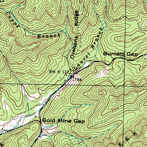 Topographic Map of Houston Valley Church, TN