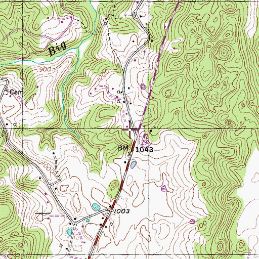 Topographic Map of Howard Chapel School, TN