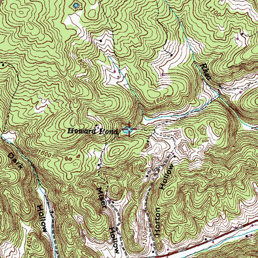 Topographic Map of Howard Pond, TN