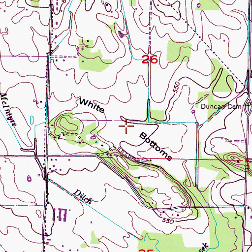 Topographic Map of White Bottoms, AL
