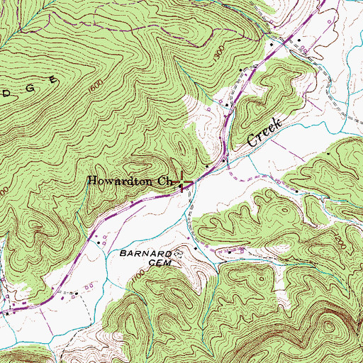 Topographic Map of Howardton Church, TN