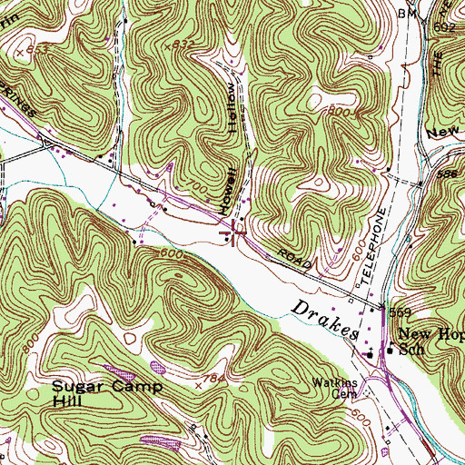 Topographic Map of Howell Hollow, TN