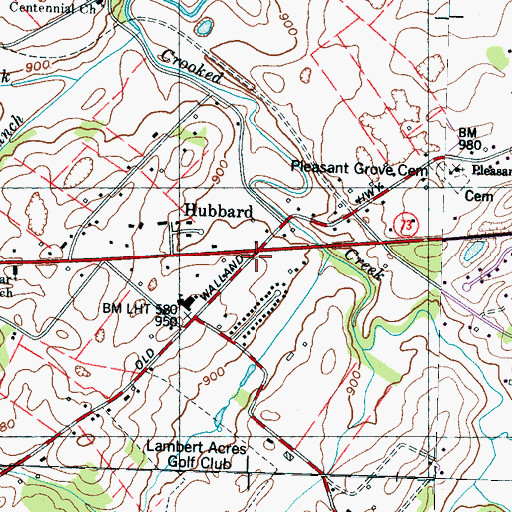 Topographic Map of Hubbard, TN