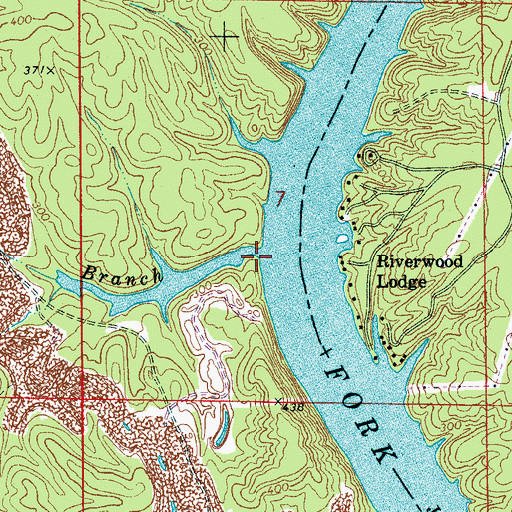 Topographic Map of White Branch, AL