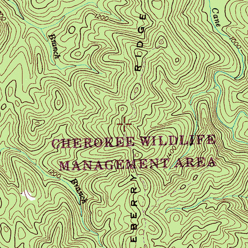 Topographic Map of Huckleberry Ridge, TN