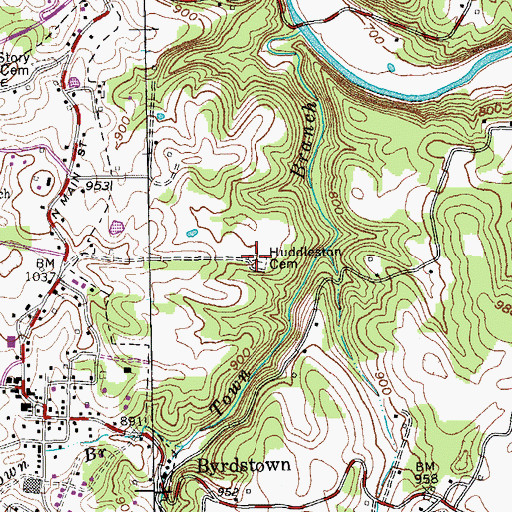 Topographic Map of Huddleston Cemetery, TN