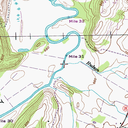 Topographic Map of Hudson Branch, TN