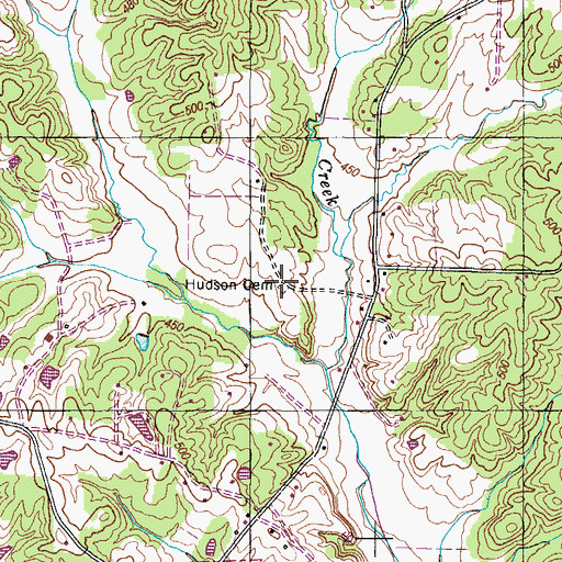 Topographic Map of Hudson Cemetery, TN