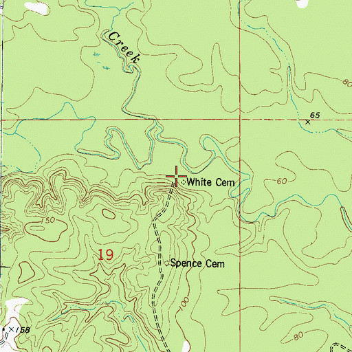 Topographic Map of White Cemetery, AL