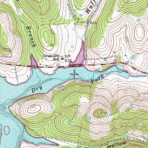 Topographic Map of Huff Branch, TN