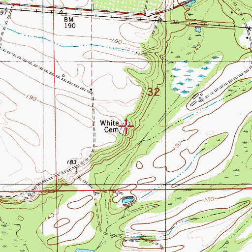 Topographic Map of White Cemetery, AL