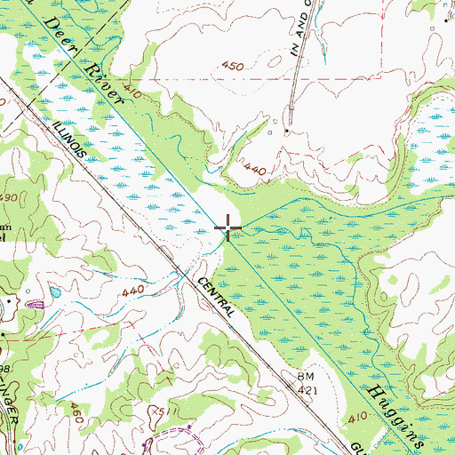 Topographic Map of Huggins Creek, TN