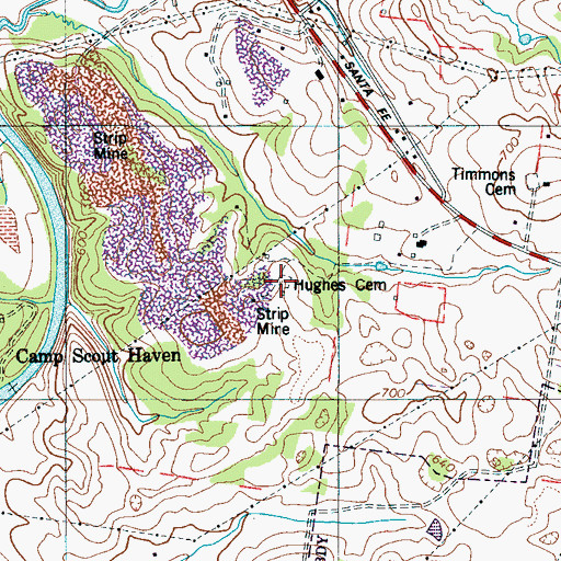 Topographic Map of Hughes Cemetery, TN