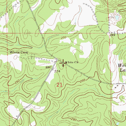 Topographic Map of White Church, AL