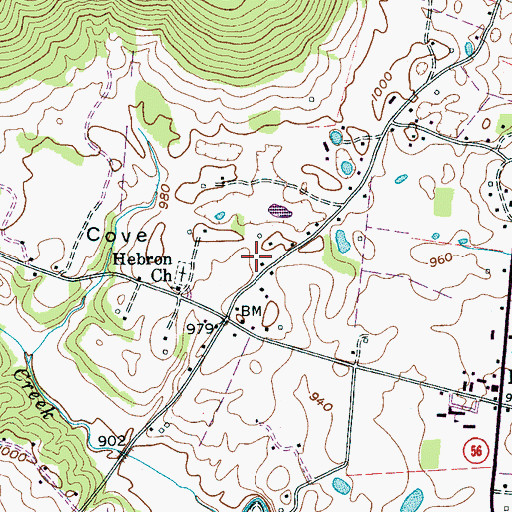Topographic Map of Hughes Cove, TN