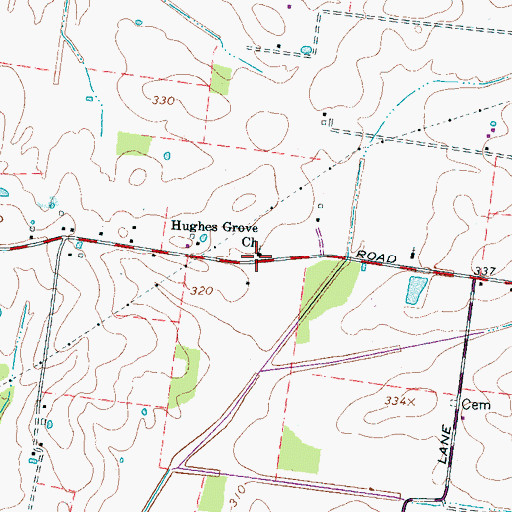 Topographic Map of Hughes Grove Church, TN