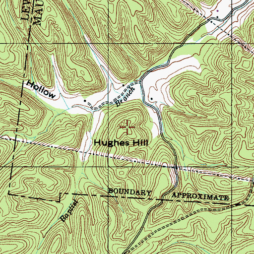 Topographic Map of Hughes Hill, TN
