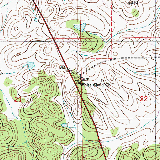 Topographic Map of White Cloud Church, AL