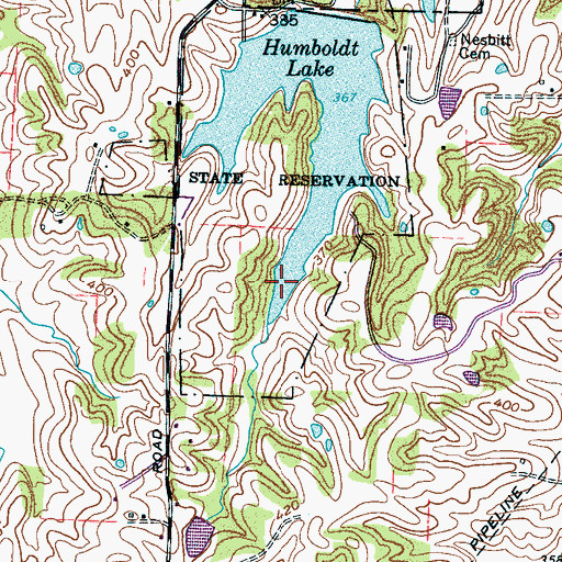 Topographic Map of Humboldt Lake, TN