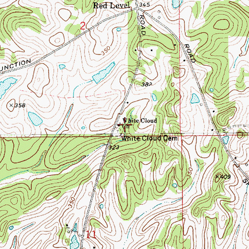 Topographic Map of White Cloud Church, AL