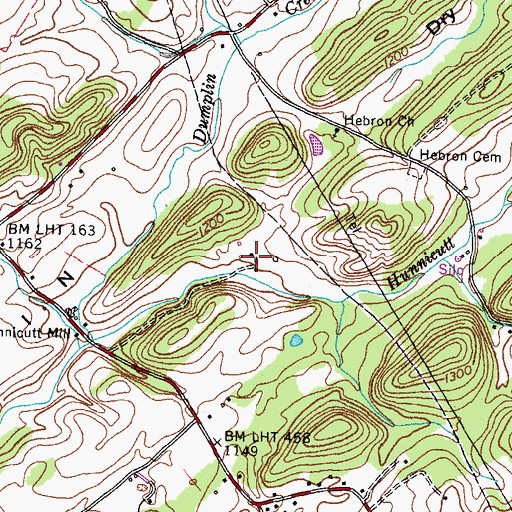 Topographic Map of Hunnicutt Valley, TN