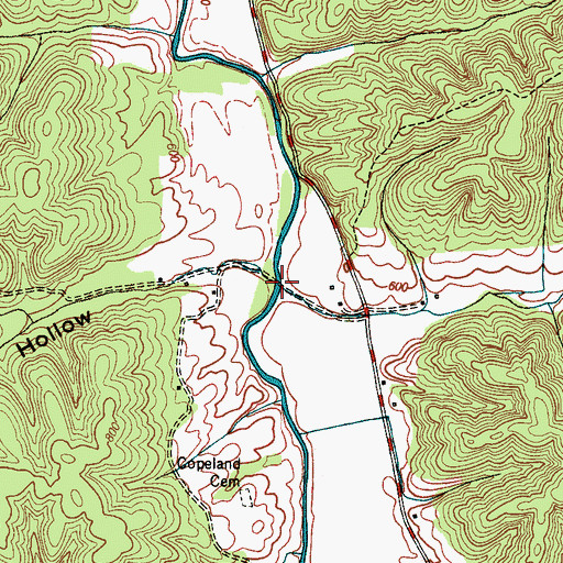 Topographic Map of Hunt Branch, TN